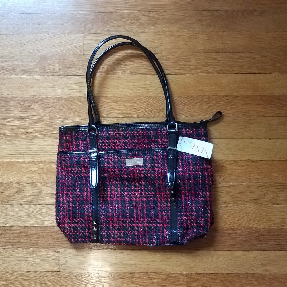 NWT Nine & Co Janis Tweed Red Purse
